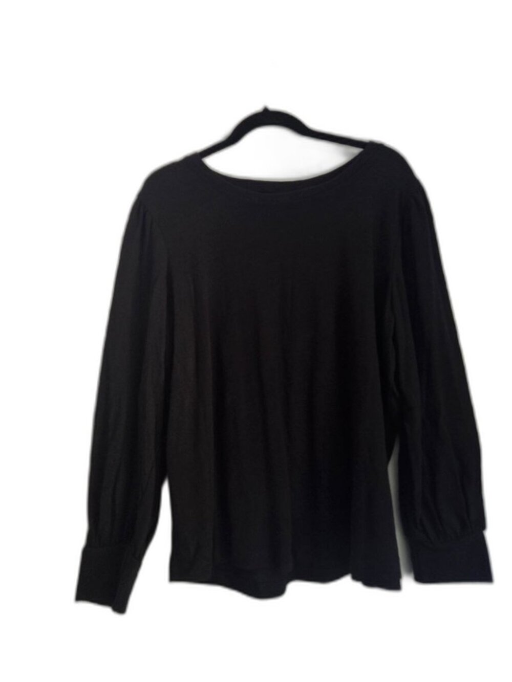 Time and True Black Long Sleeve Cuffed Top XXL (20) GUC 100% Cotton